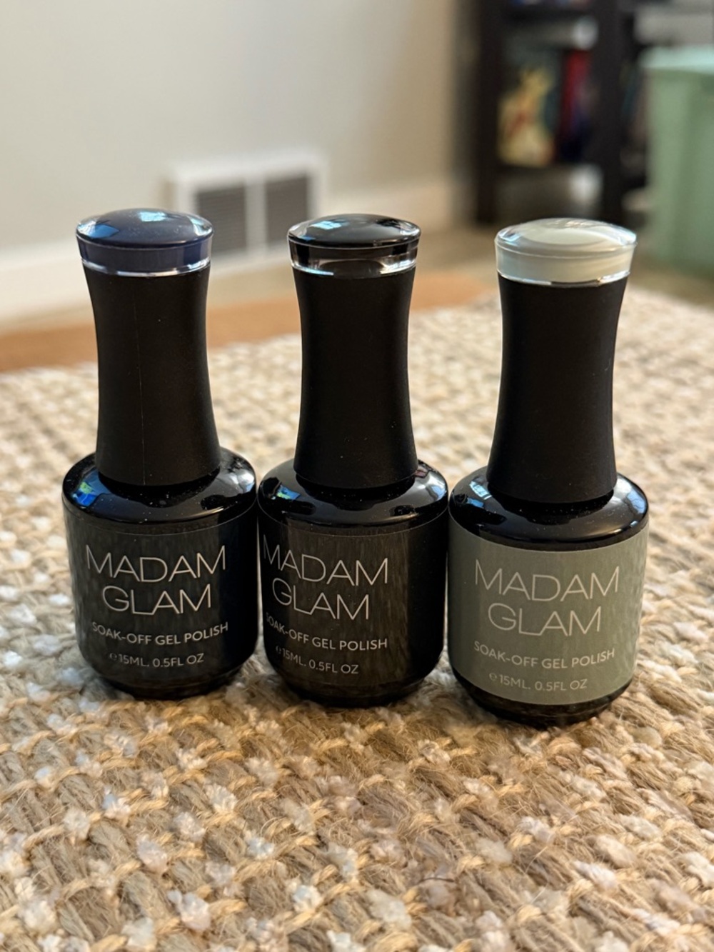 Madam Glam Gel Nail Polish | Set of 3 | Black Navy and Gray